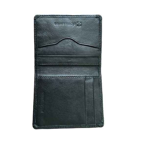 Alpine Swiss Black Leather Bi-Fold Wallet - NWT - Picture 2 of 6